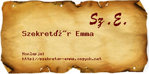 Szekretár Emma névjegykártya