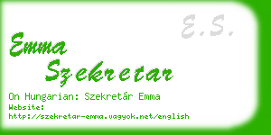 emma szekretar business card